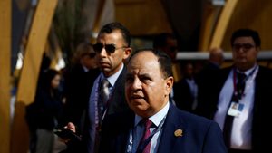 Mohamed Maait, Egypt's finance minister, at an IMF/World Bank meeting in Marrakech on October 13. He said Cairo's panda bonds had a low interest rate of 3.5%