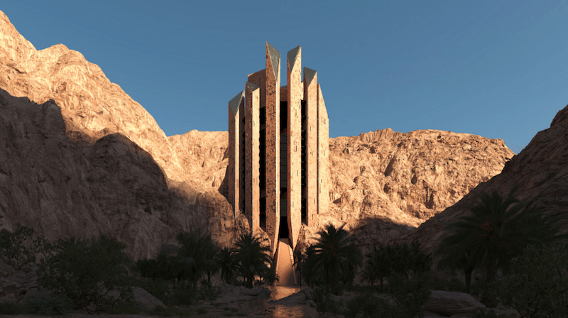An artist's impression of the Leyja Oasis Hotel