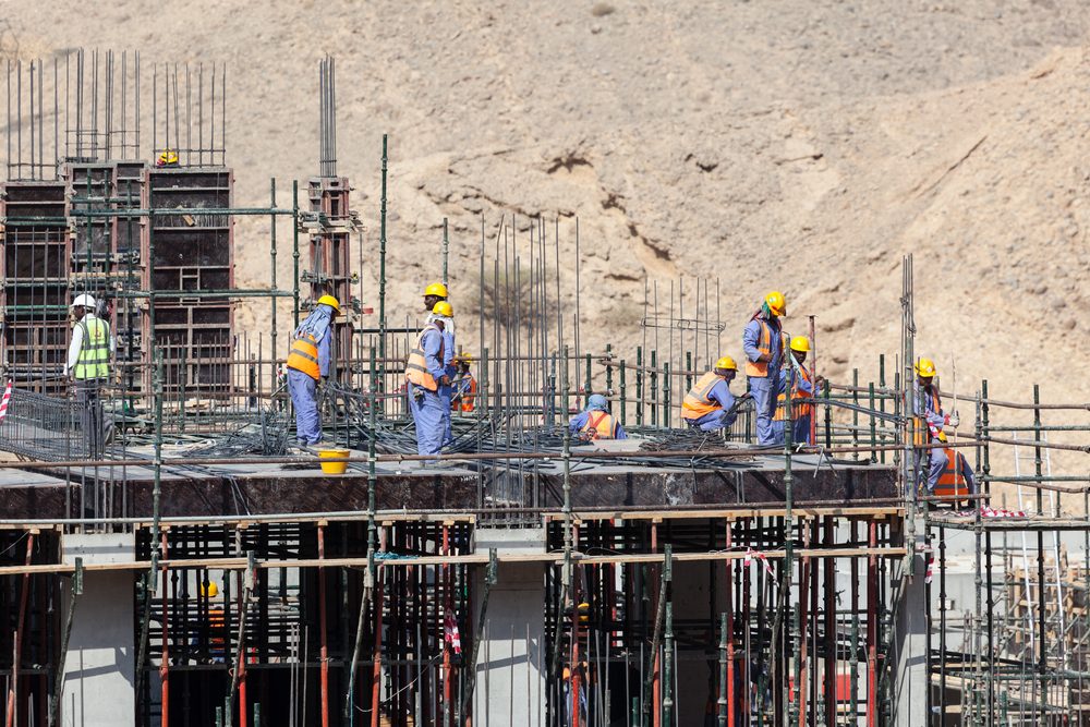 Oman labour building site