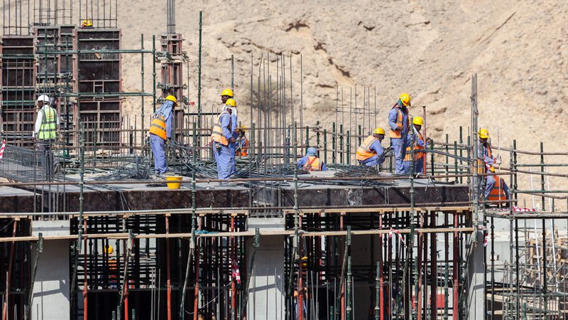 Oman labour building site