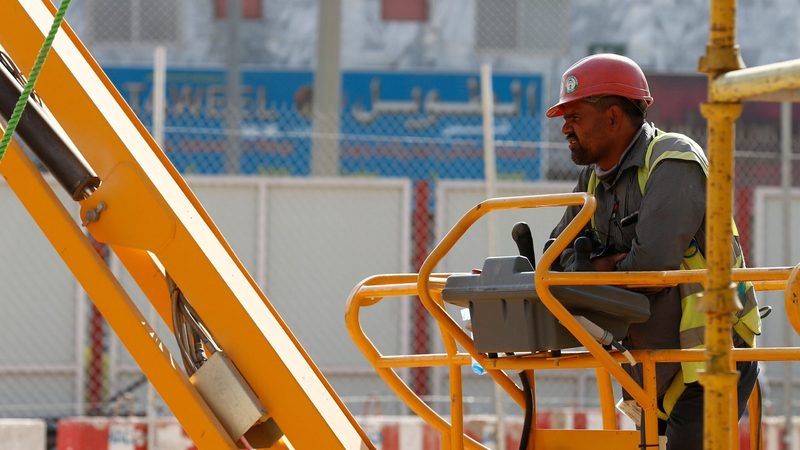 Worker on a Riyadh building site. Contractors expect strong growth in Saudi residential, commercial and infrastructure projects over the next year