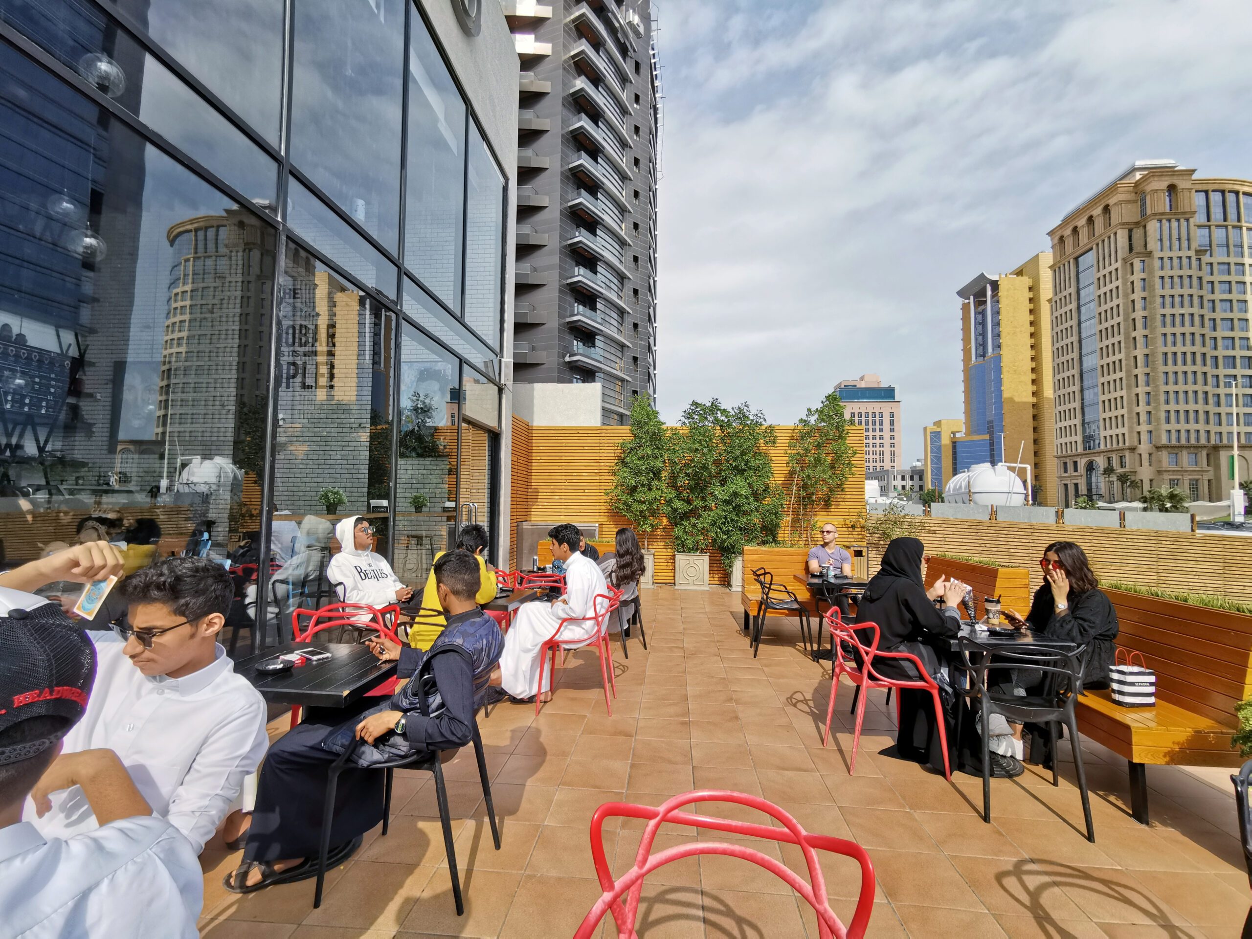 Customers at a cafe in Khobar