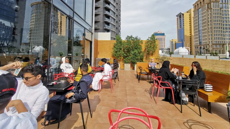 Customers at a cafe in Khobar