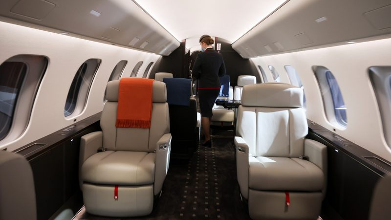 A 19-seater operated by VistaJet, one of the Gulf's private jet companies