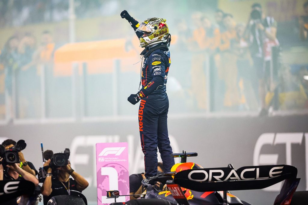 Max Verstappen celebrates victory at the 2022 Abu Dhabi Grand Prix