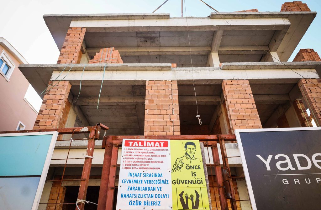 Houses under construction in Turkey. The residential property price index has increased by 95.9 percent from a year ago