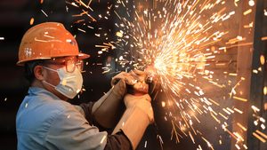 An industrial furnace workshop in Nanjing, capital of Jiangsu. Manufacturing makes up 45% of the province's GDP