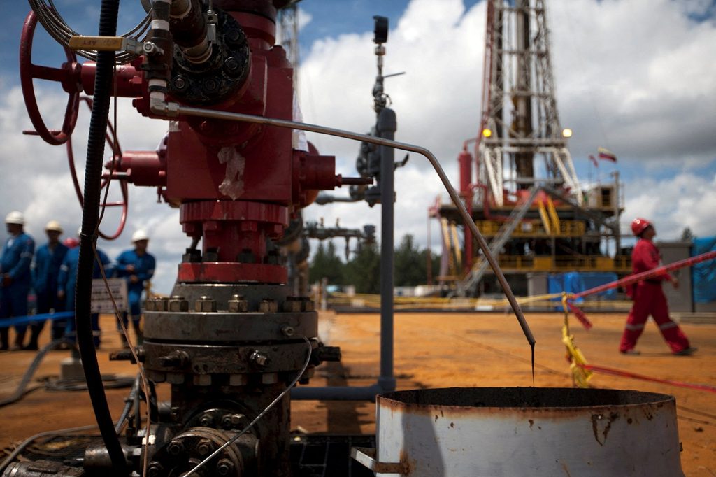 Crude oil drips from a well Taqa Kurdistan oil