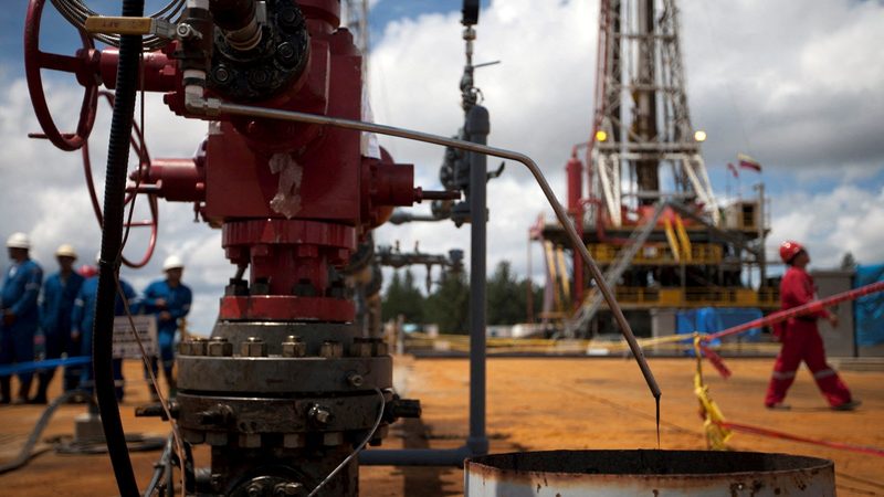 Crude oil drips from a well Taqa Kurdistan oil