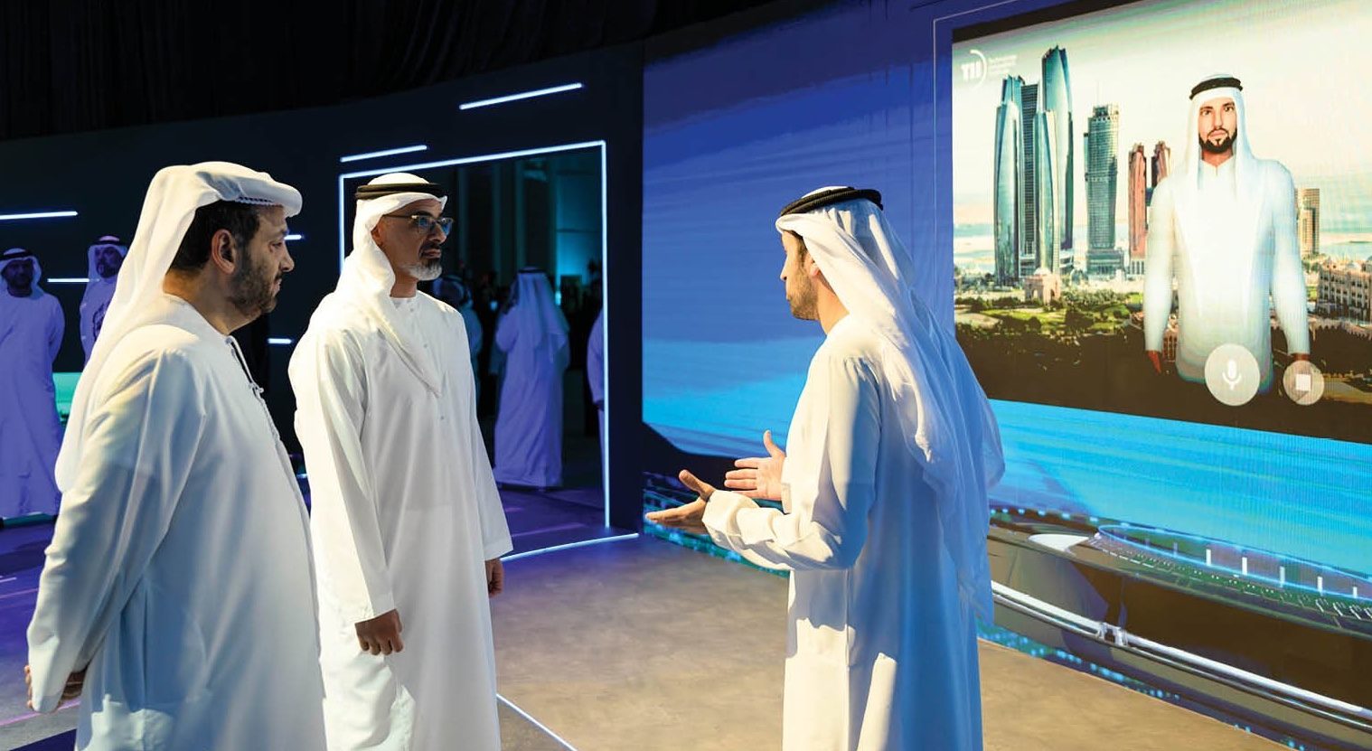 Sheikh Khaled, the crown prince of Abu Dhabi, at the AI71 launch