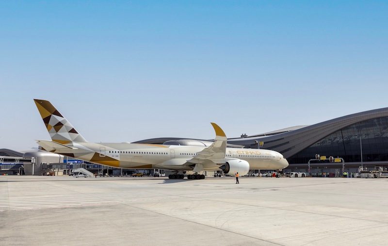 Etihad Airways, the UAE’s national airline, operated the first commercial flight from Abu Dhabi's new terminal to New Delhi
