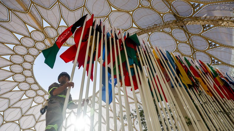 Person, Architecture, Building Flags were barely raised before countries reached their first deal on the climate damage fund
