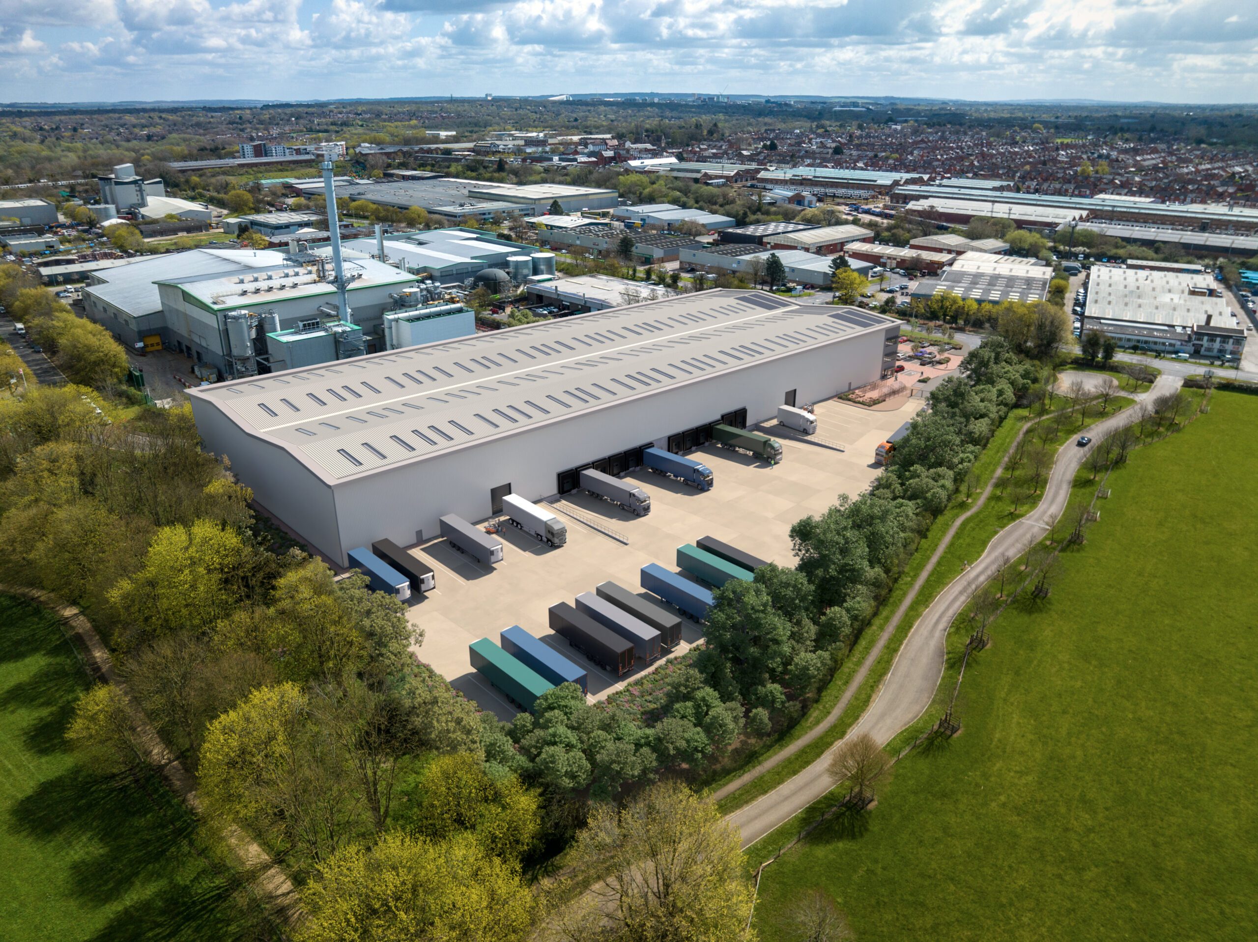 An impression of the planned Oryx logistics site in Milton Keynes