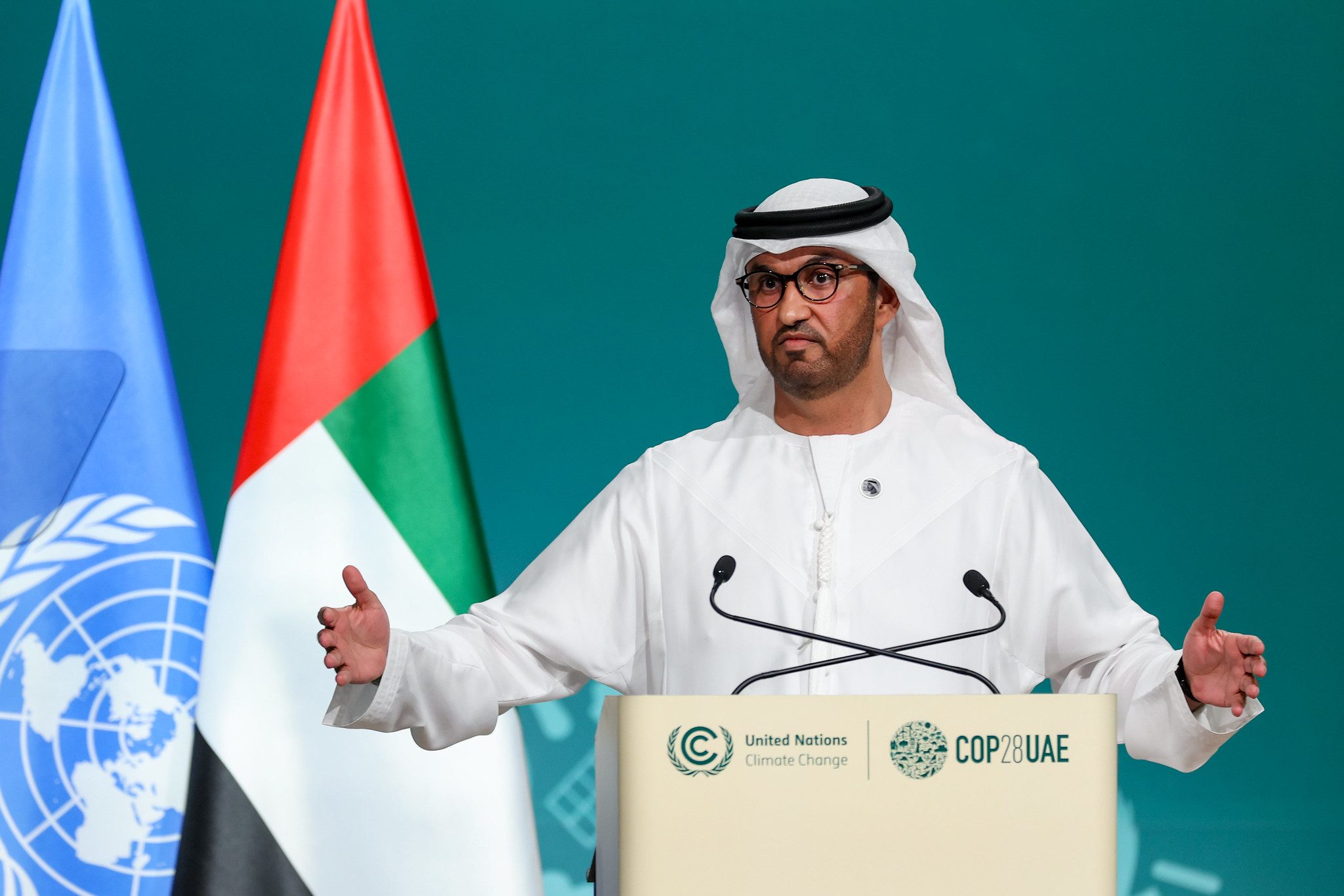 Sultan Al Jaber encouraged environmental lobbyists and the hydrocarbon industry to work together 'to do something unprecedented'