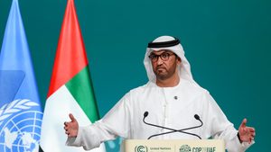 Sultan Al Jaber encouraged environmental lobbyists and the hydrocarbon industry to work together 'to do something unprecedented'