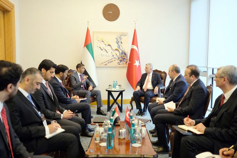 UAE minister of state for foreign trade Thani Al Zeyoudi and Turkey’s minister of trade Ömer Bolat at the UAE-Turkey joint economic and trade commission in Istanbul