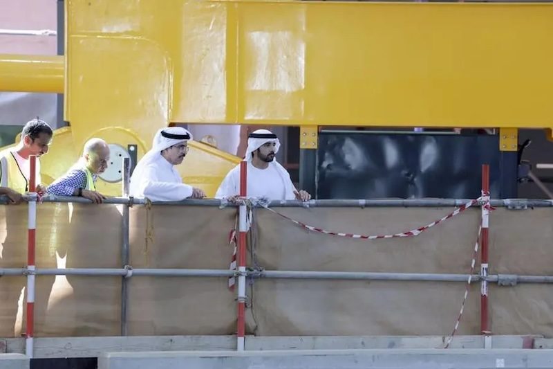 Dubai Crown Prince Sheikh Hamdan bin Mohammed bin Rashid Al Maktoum visits Dewa’s under-construction hydroelectric plant in Hatta