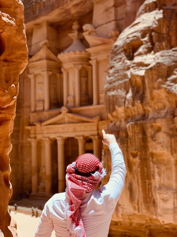 A tourist at Petra. Jordan's budget deficit was expected to fall to 2.1% of GDP next year from 2.6% this year