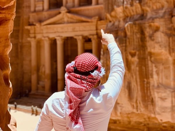 A tourist at Petra. Jordan's budget deficit was expected to fall to 2.1% of GDP next year from 2.6% this year