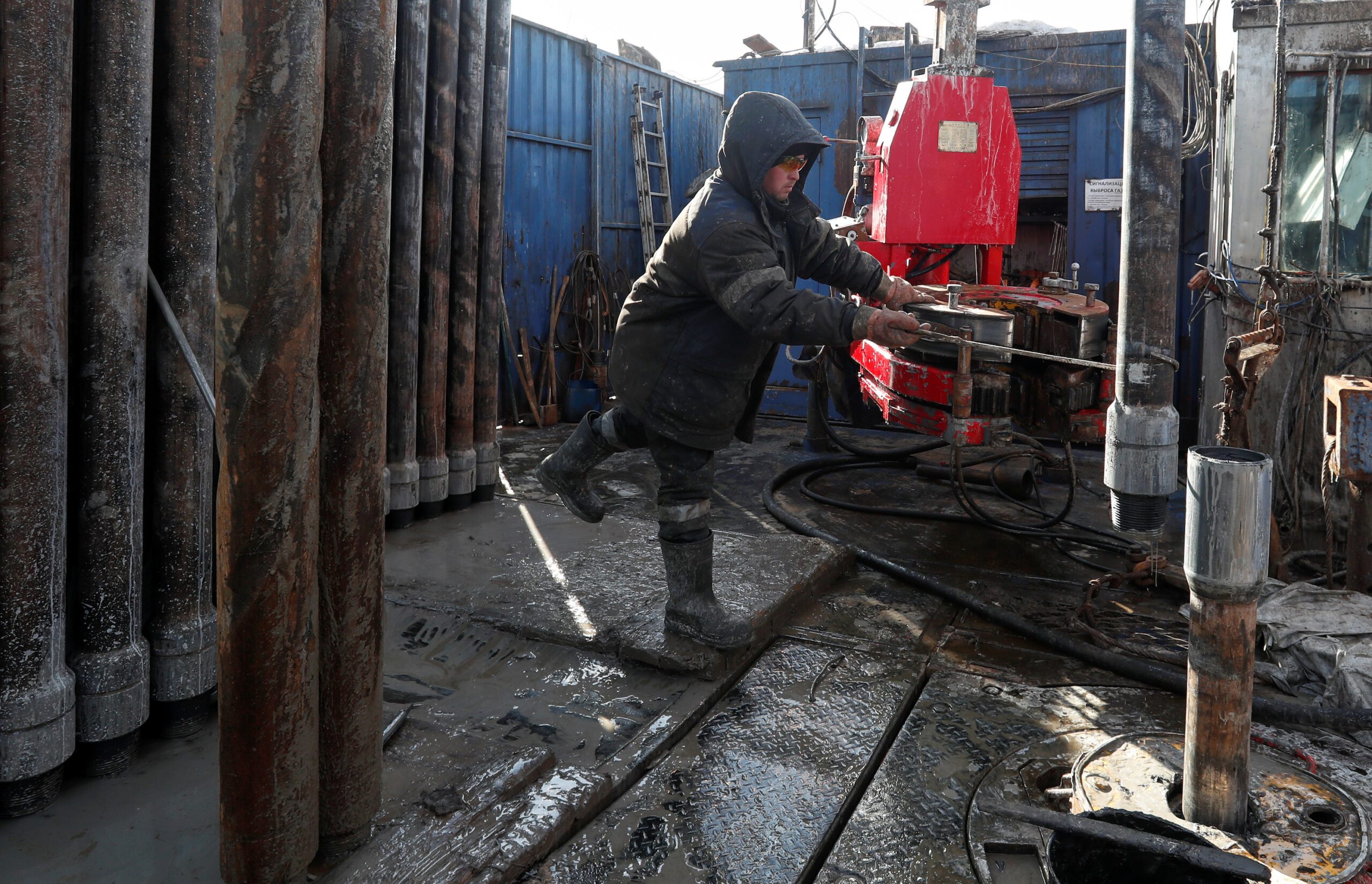 An oil rig in the Yarakta Oil Field in Russia. Moscow have also agreed to extend cuts through December