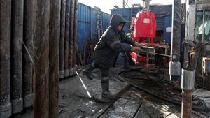 An oil rig in the Yarakta Oil Field in Russia. Moscow have also agreed to extend cuts through December