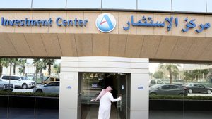 A stock investor centre at Arab National Bank in Riyadh. The Saudi exchange accounted for five of the six Mena IPOs in Q3
