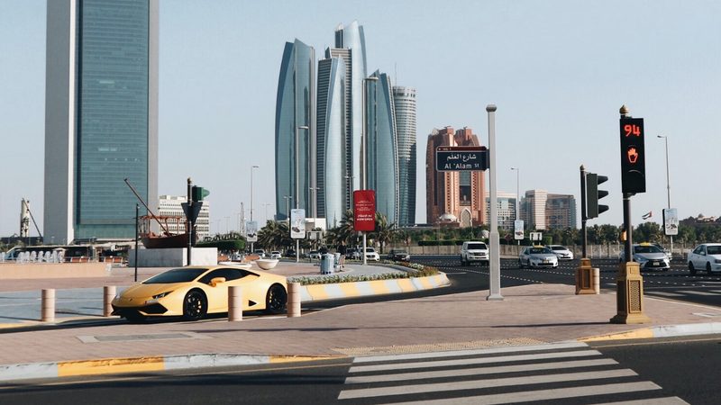 Abu Dhabi street with traffic