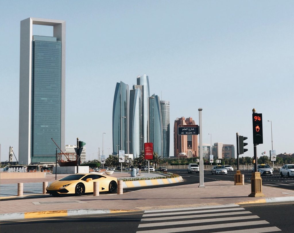 Abu Dhabi street with traffic