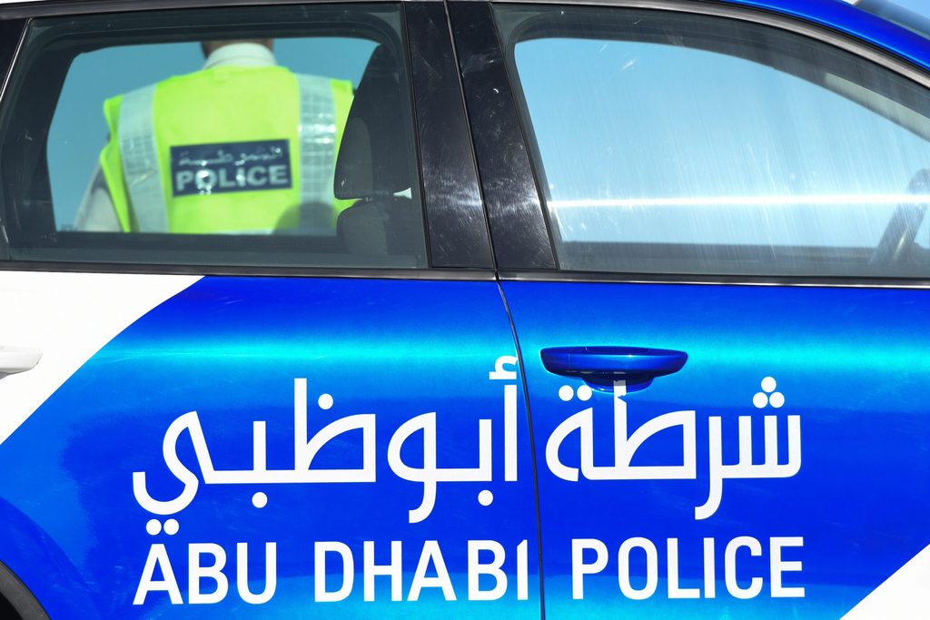 An Abu Dhabi Police car. Danilo Coppola was arrested in the emirate on December 6