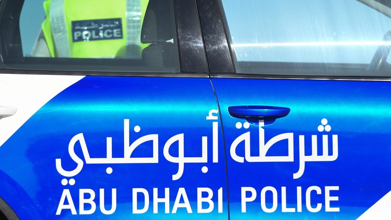 An Abu Dhabi Police car. Danilo Coppola was arrested in the emirate on December 6