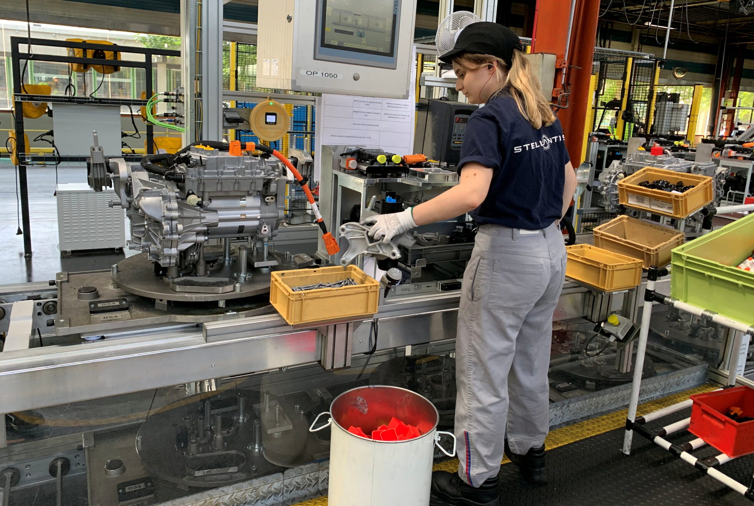 An employee at the Stellantis engines factory in Tremery, France. The company hopes to employ 2,000 people in Algeria by the end of 2026