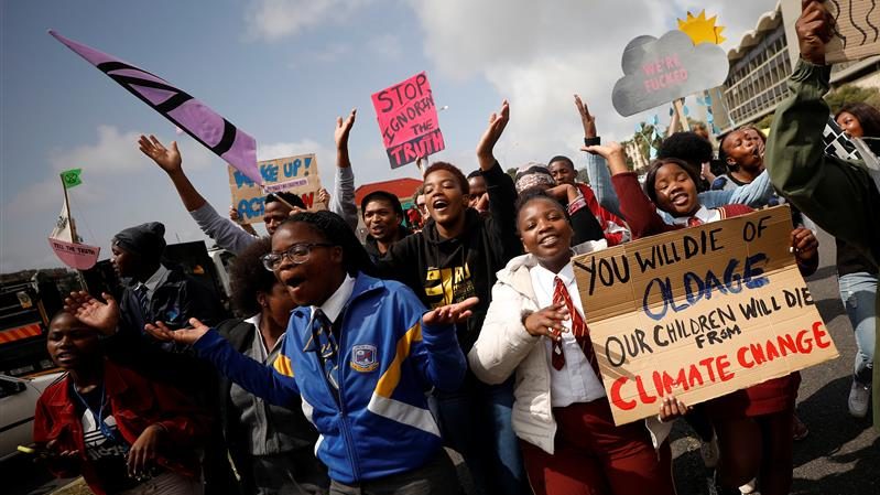 Young West African activists demanding action on climate change
