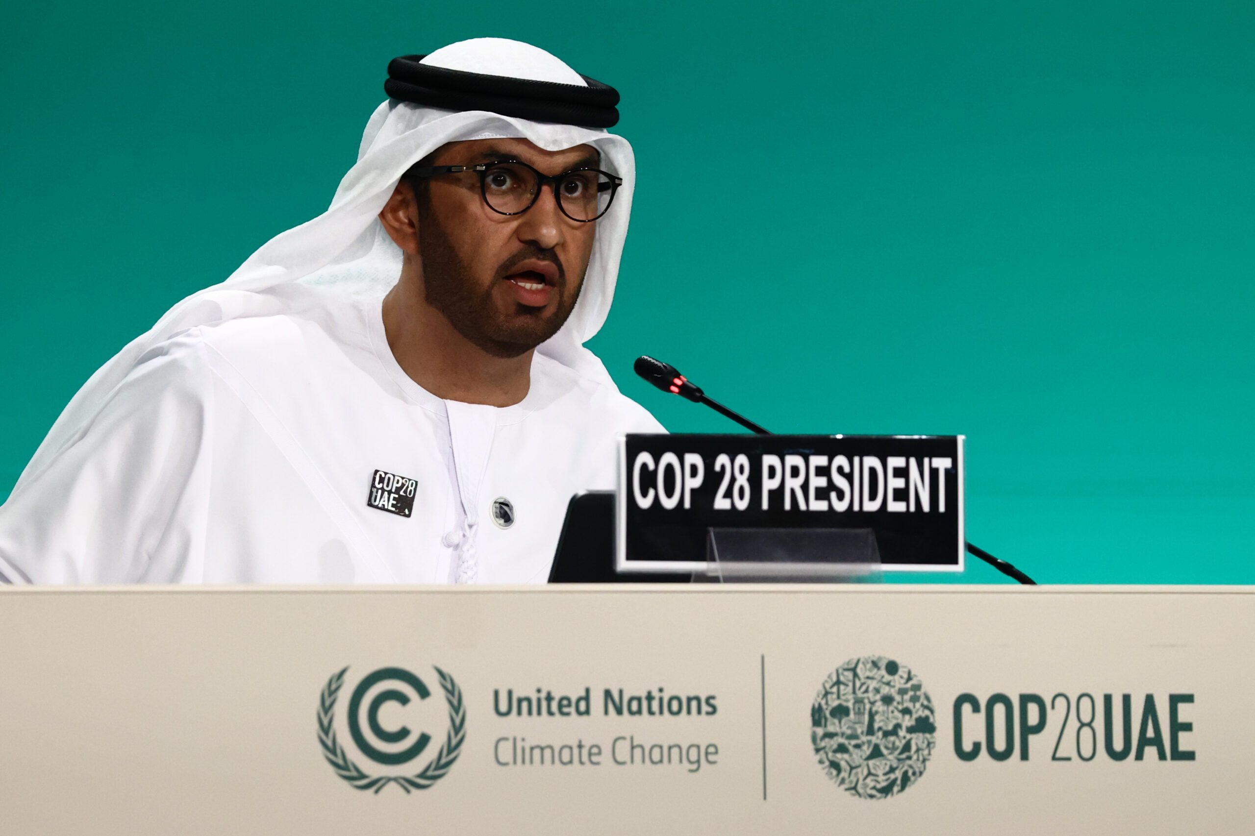 Sultan Al Jaber speaking at Cop28