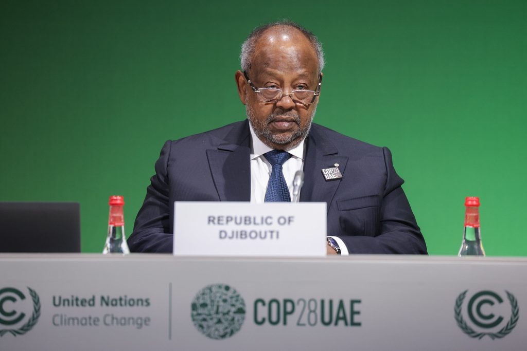 President of Djibouti Mr Ismail Omar Guelleh speaking at Cop28 in Dubai. AMEA Power is planning a 1GW electrolyser project in the East African country