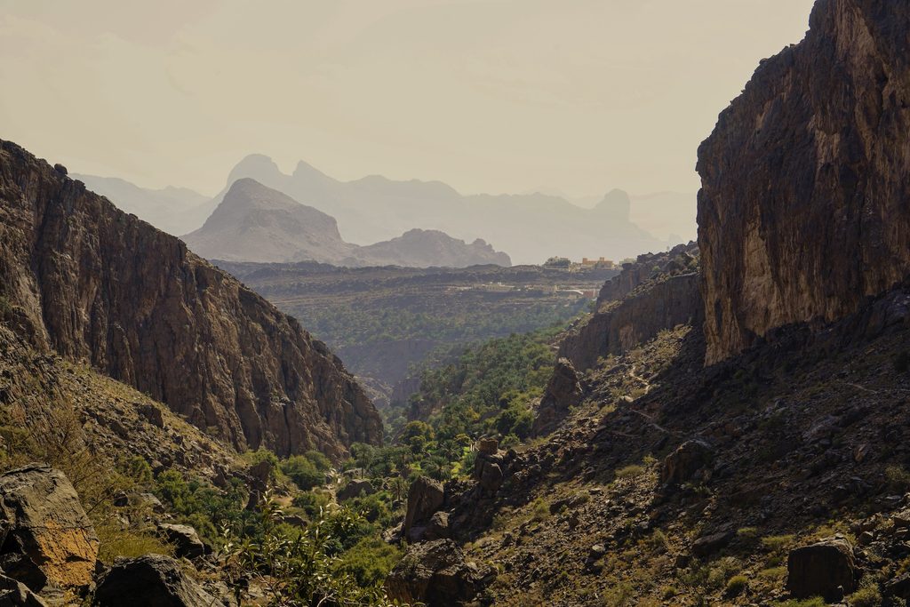 Al Hajar Mountains in Oman are rich in olivine