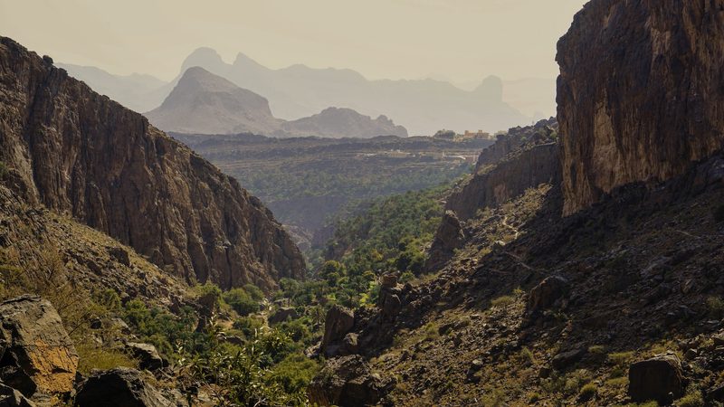 Al Hajar Mountains in Oman are rich in olivine