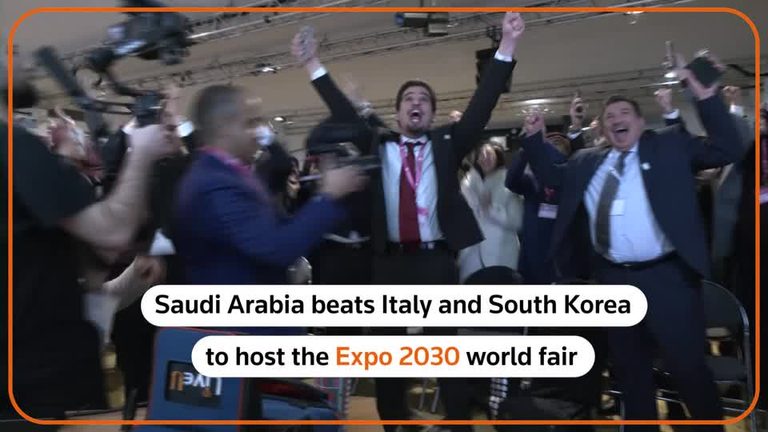 Celebrations as it is announced that Saudi Arabia is to host the Expo 2030 world fair