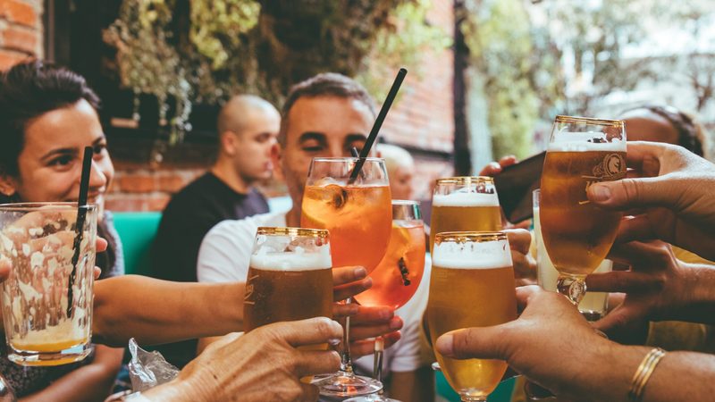 Beer drinkers. A 2021 law allows for alcohol to be made and consumed on licensed premises in Abu Dhabi
