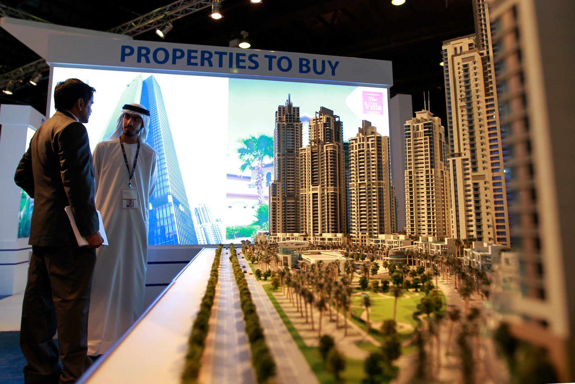 A property model in Dubai. Properties in the emirate are becoming smaller but remain more afforable than other global cities