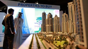 A property model in Dubai. Properties in the emirate are becoming smaller but remain more afforable than other global cities