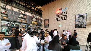 Diners at a cafe in Khobar. Non-oil sectors such as food and retail offer opportunities for Saudi market investors