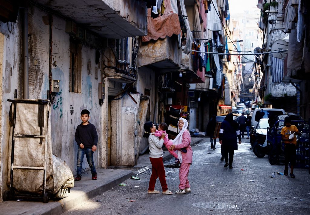 Children on a street in Bourj Hammoud, northeast of Beirut. Lebanon has been hit hard by food price inflation
