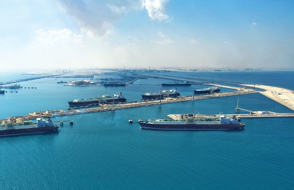 LNG carriers in Qatar. QatarEnergy, the world’s second-largest LNG shipper, temporarily suspended sending tankers via the Red Sea