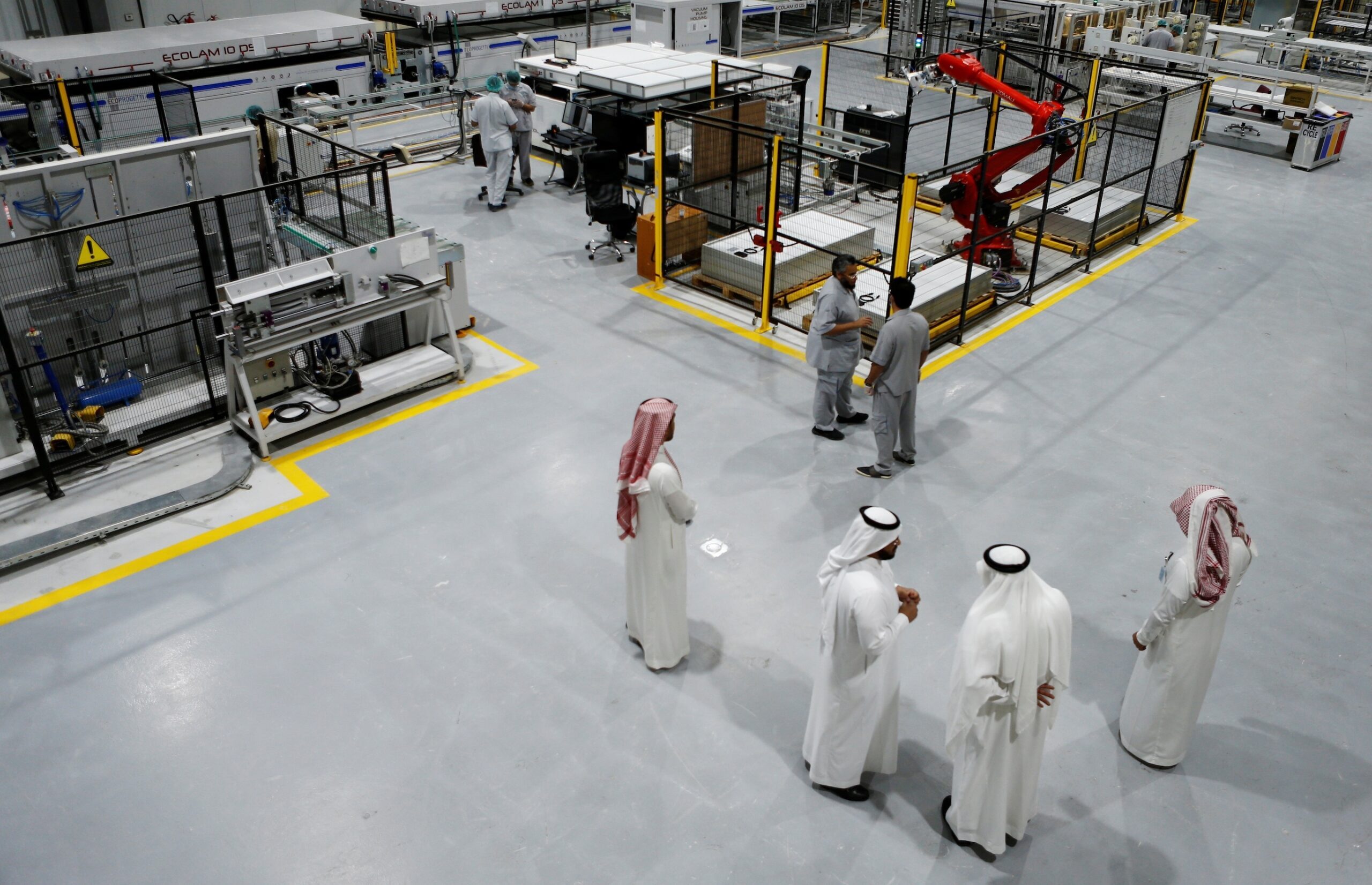 A solar panel factory in Uyayna, north of Riyadh. The Saudi industrial sector employs more than 750,000 people