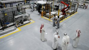 A solar panel factory in Uyayna, north of Riyadh. The Saudi industrial sector employs more than 750,000 people