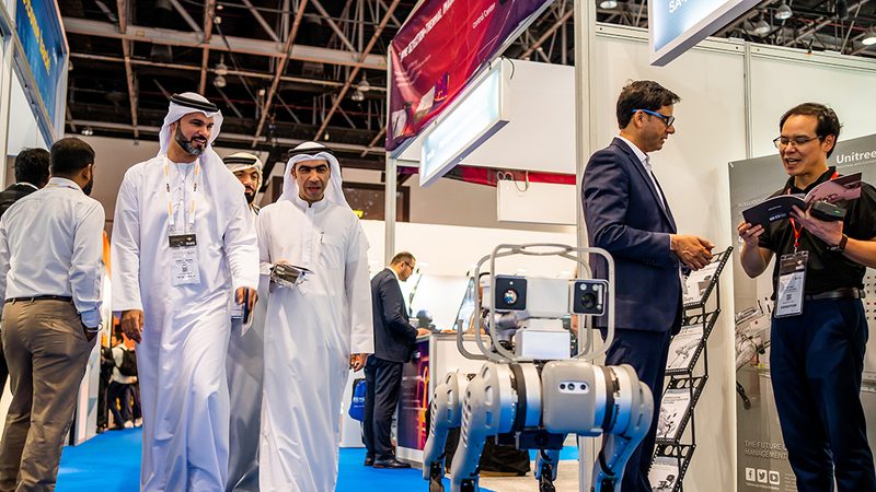 Visitors at the 2024 Intersec safety and security conference in Dubai, where the latest video surveillance tech was on display