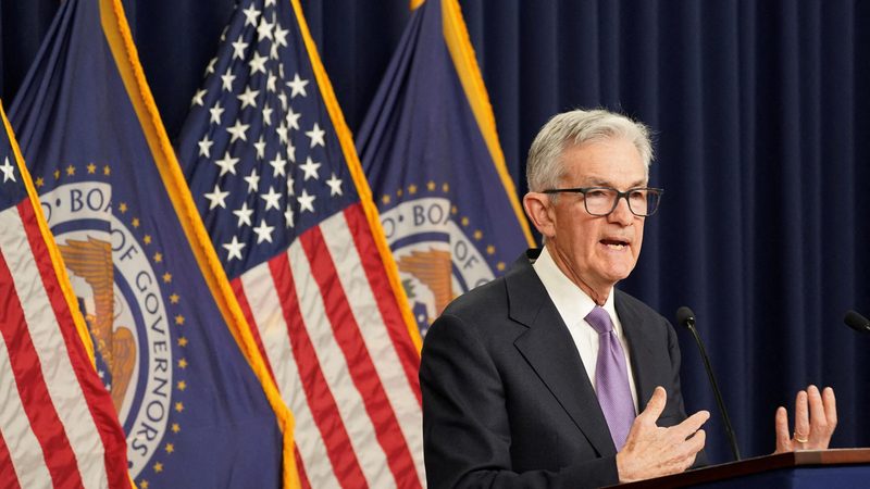Federal Reserve chair Jerome Powell. The Fed has set its benchmark Effective Rate of interest at 5.33% but the markets expect a cut