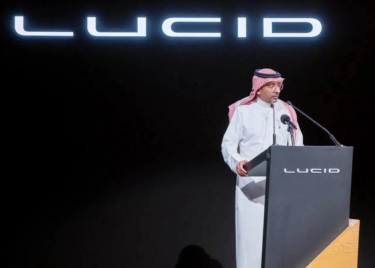 Saudi minister of industry and mineral resources Bandar Al-Khorayef at the inauguration of Lucid Motor's first EV manufacturing plant in Saudi Arabia