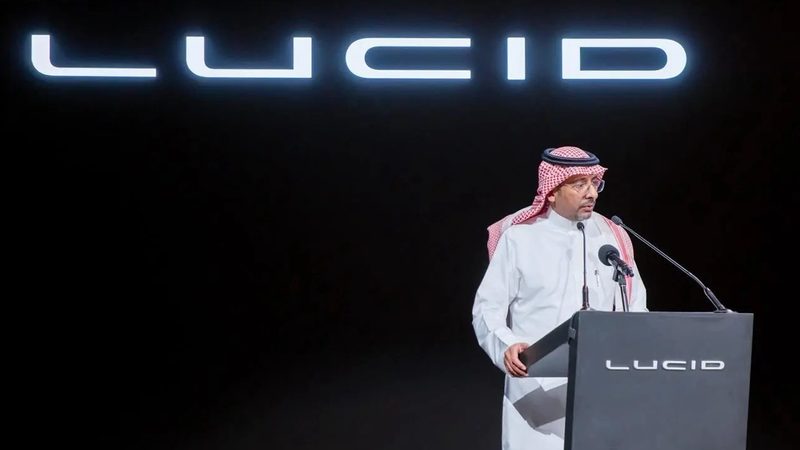 Saudi minister of industry and mineral resources Bandar Al-Khorayef at the inauguration of Lucid Motor's first EV manufacturing plant in Saudi Arabia