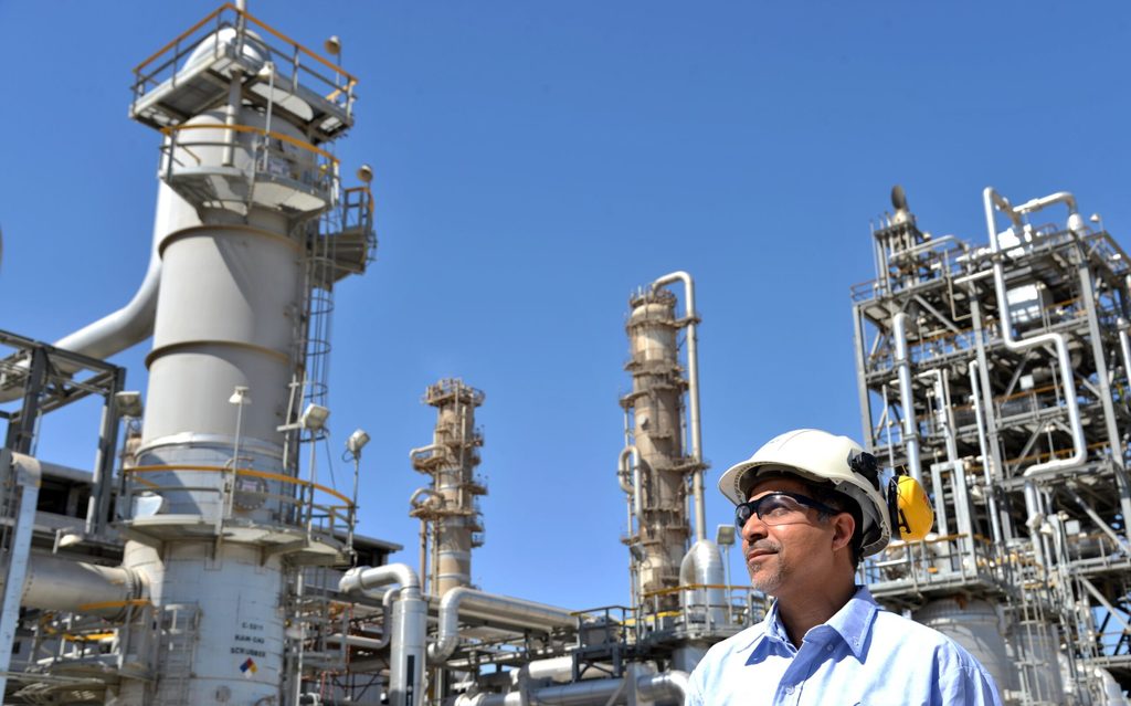 A Sabic facility in Jubail. Margins have tumbled for Saudi petrochemicals producers